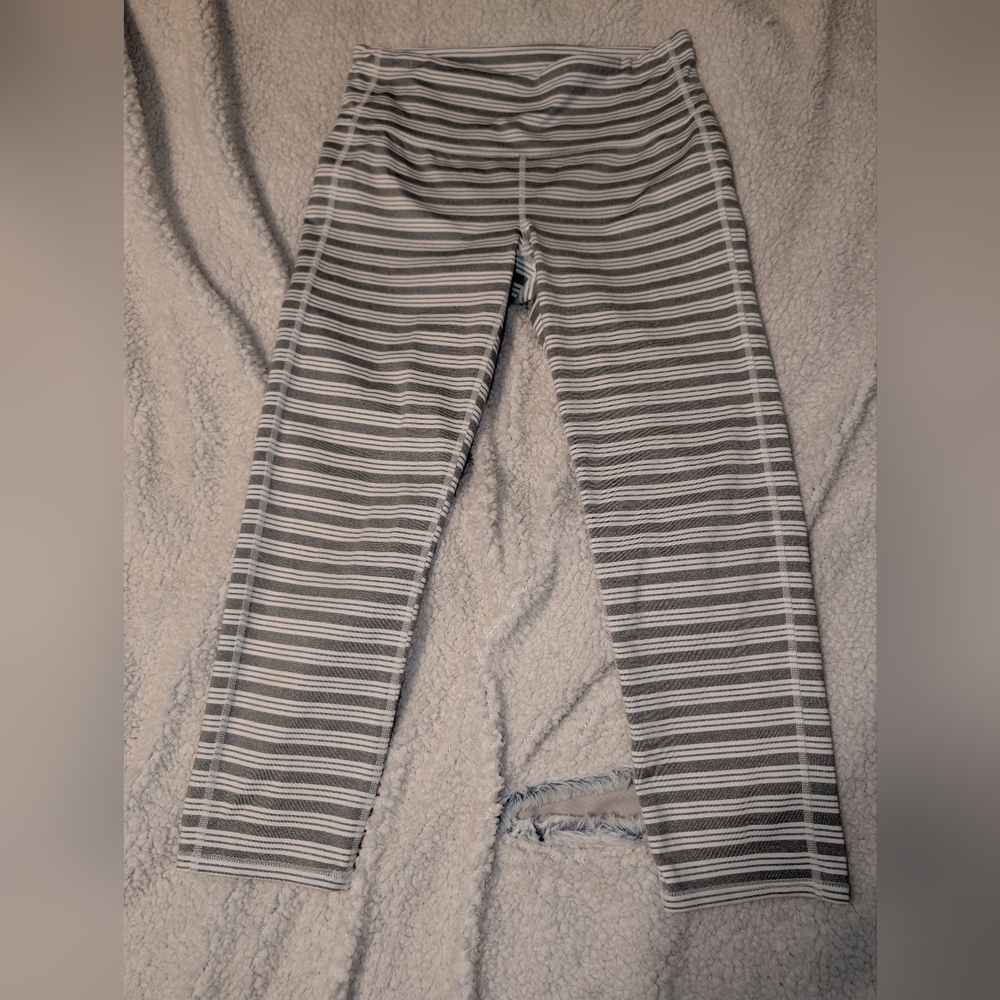 Striped Gray Kids Leggings